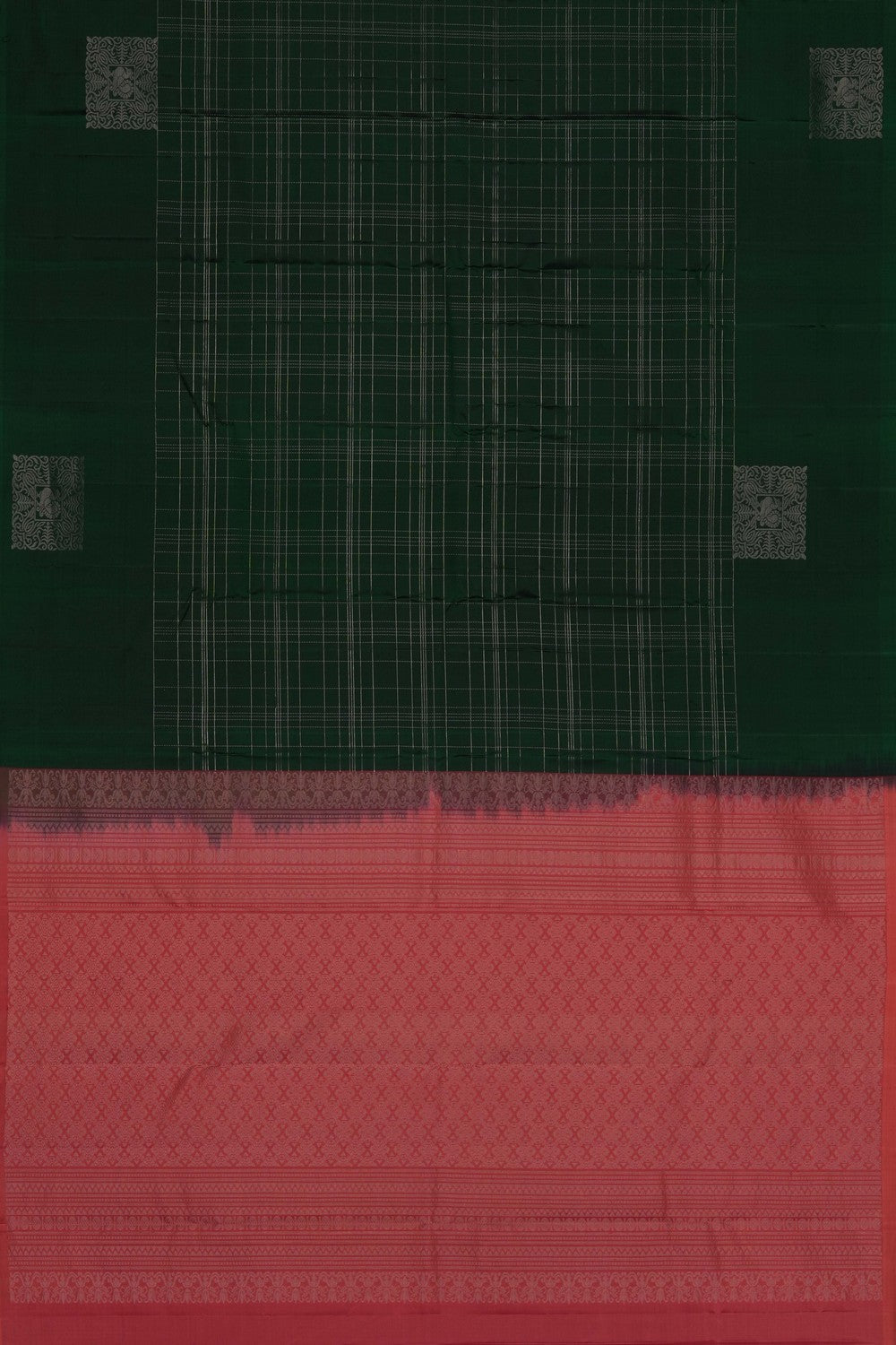 Image of Green South Silk Kattam Saree
