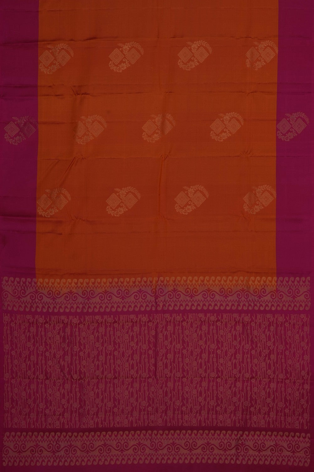 Image of Orange South Silk Saree