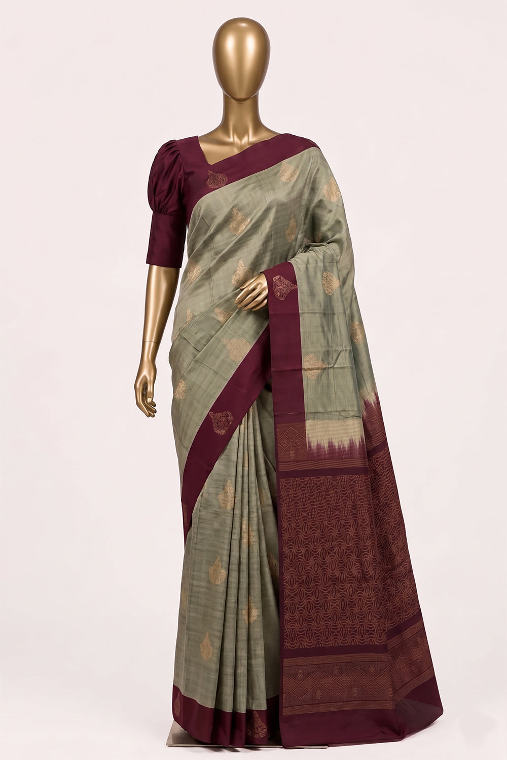Image of Grey South Silk Saree