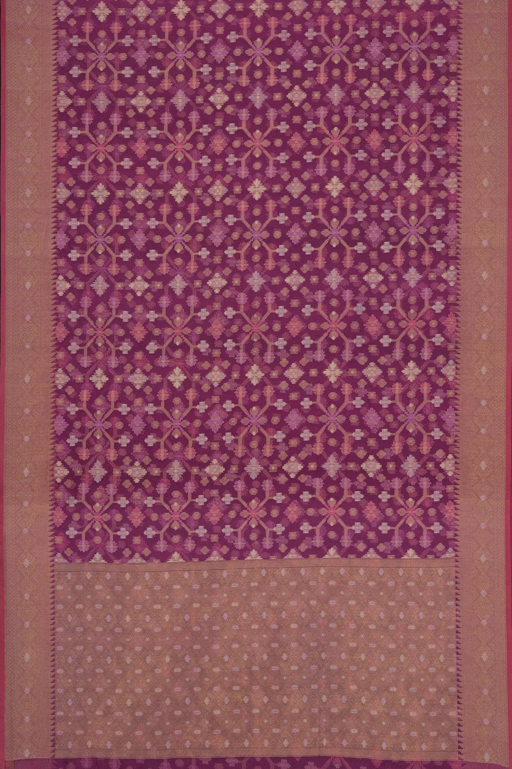 Image of Fuchsia-Pink Kora Saree