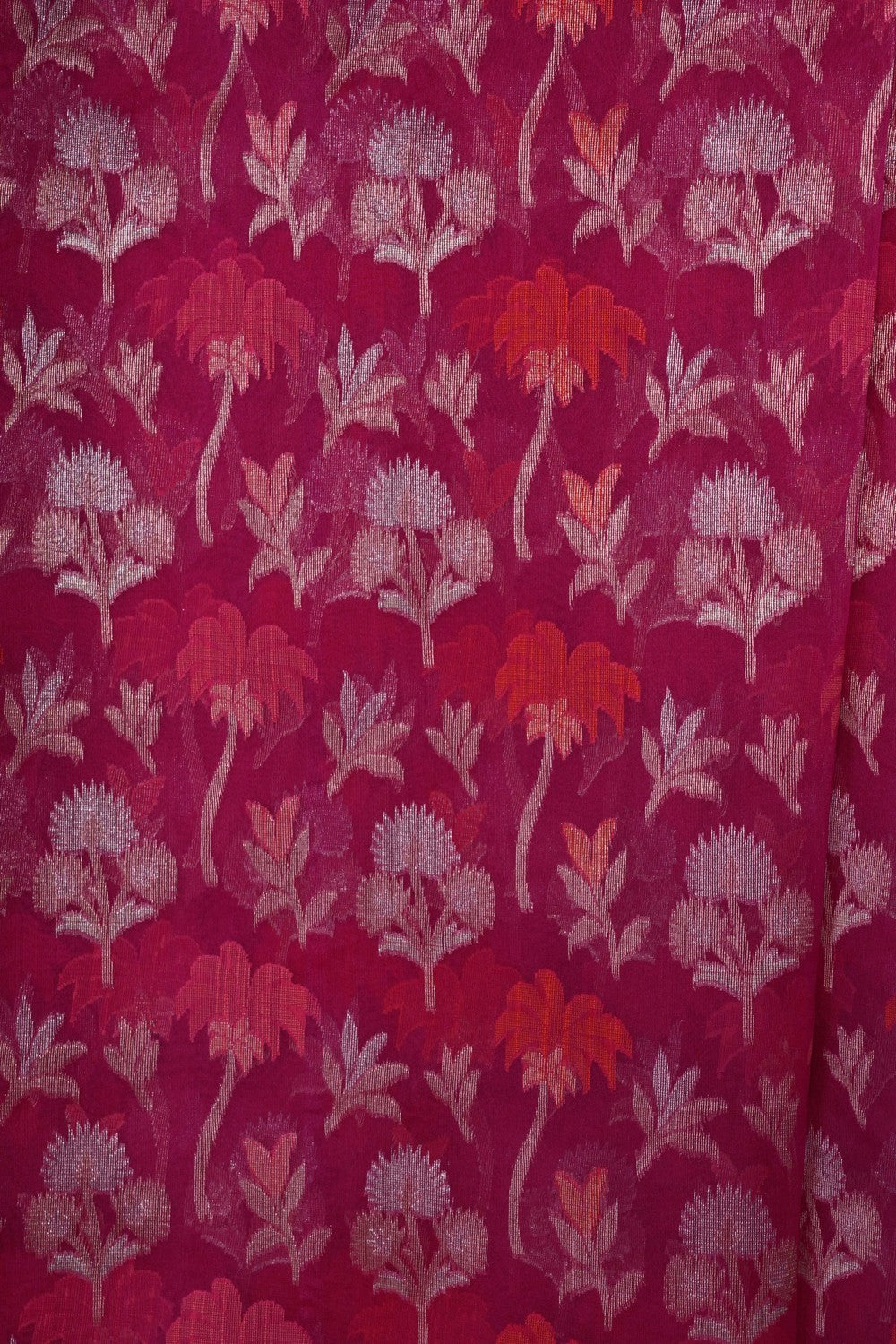 Image of Fuchsia-Pink Kora Saree