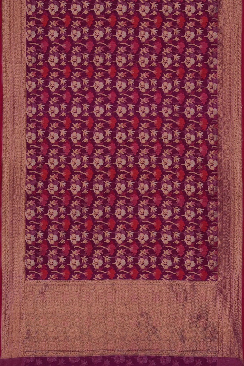 Image of Fuchsia-Pink Kora Saree