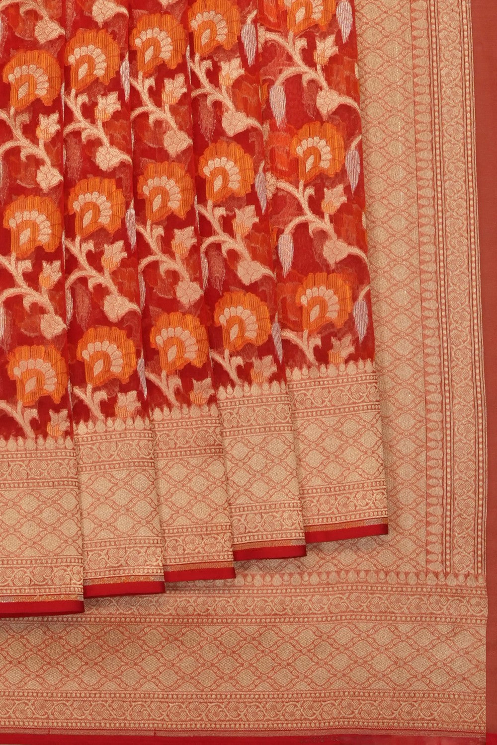 Image of Red Kora Saree