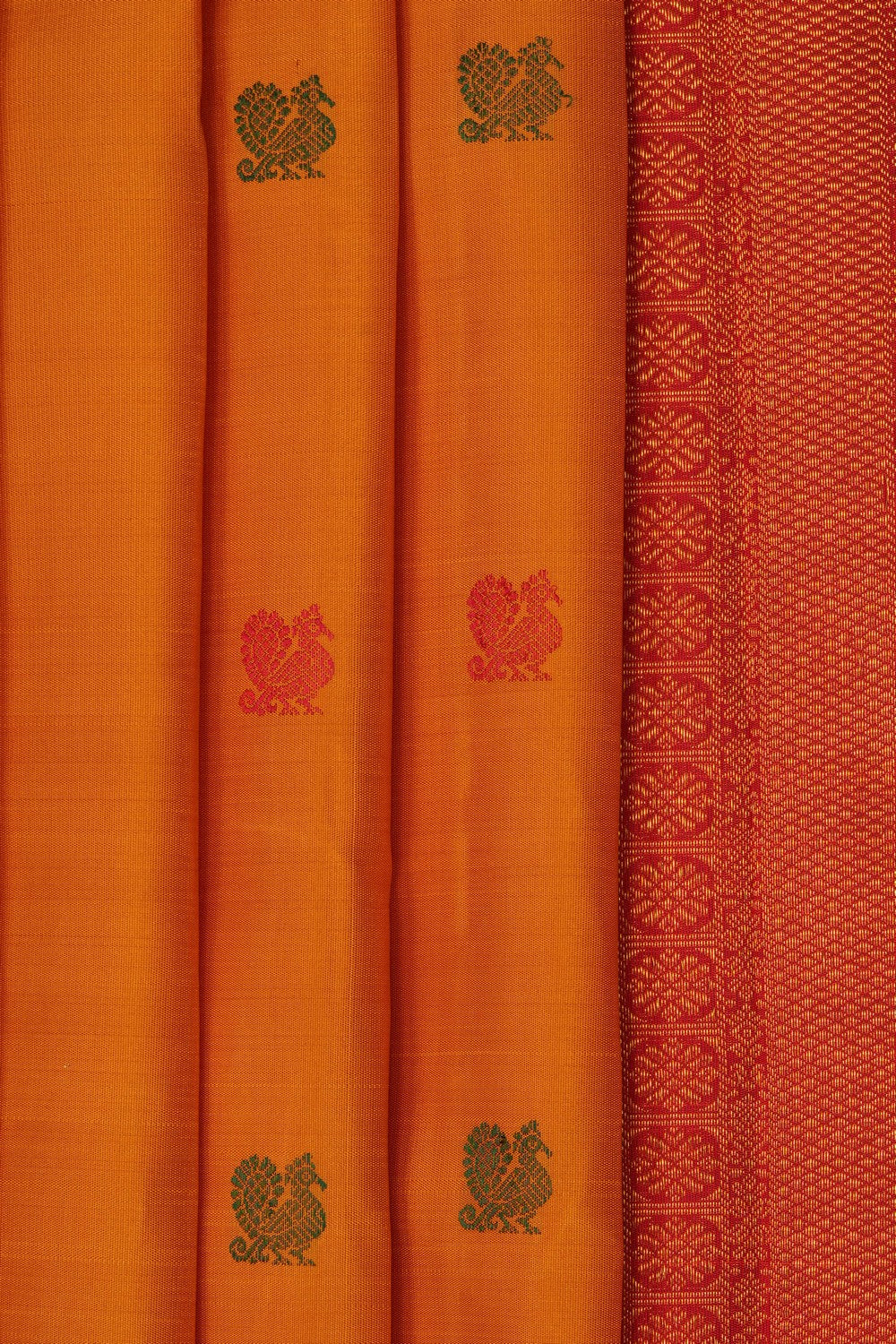 Image of Mustard Arani Silk Saree