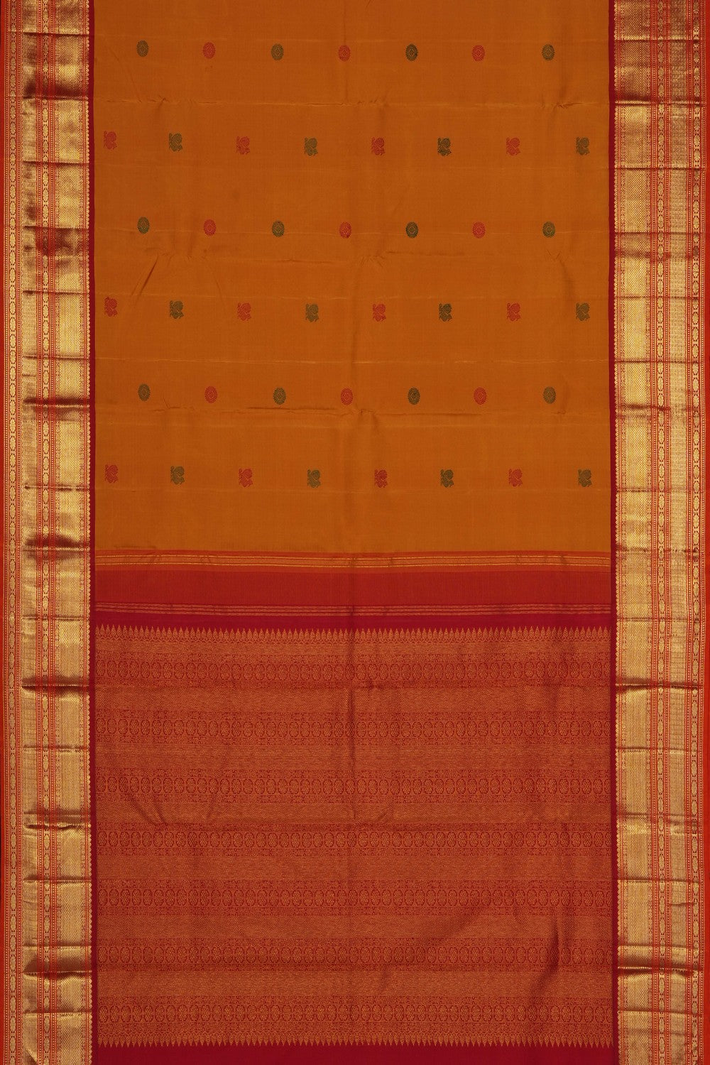 Image of Mustard Arani Silk Saree
