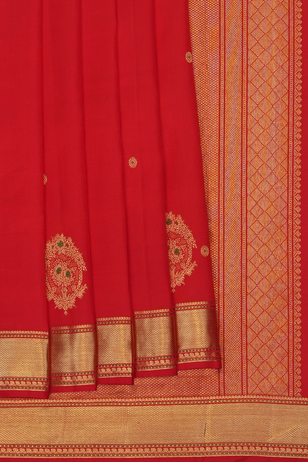 Image of Red Arani Silk Saree