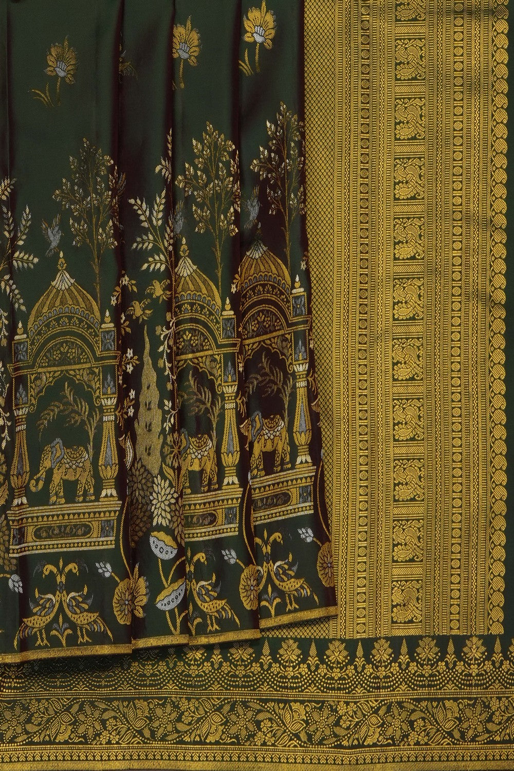 Image of Green Kanchi Silk Saree