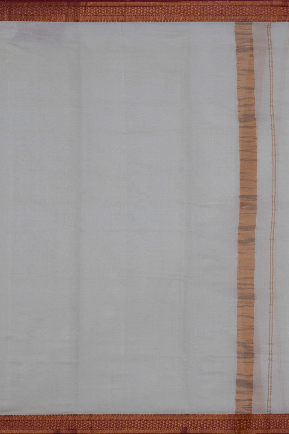 Image of Mangalgiri Silk White Dhoti With Kanduva (8 X 4)