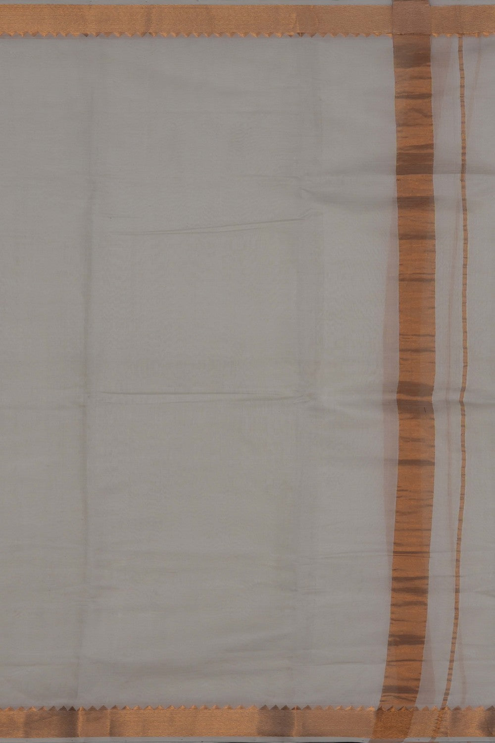 Image of Mangalgiri Silk White Dhoti With Kanduva (8 X 4)
