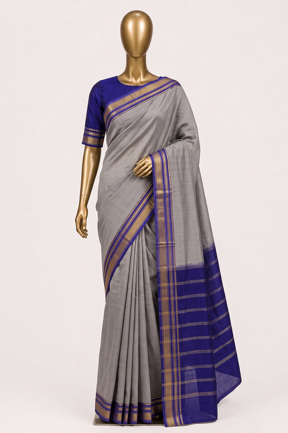 Image of Beige Narayanpet Silk Cotton Saree