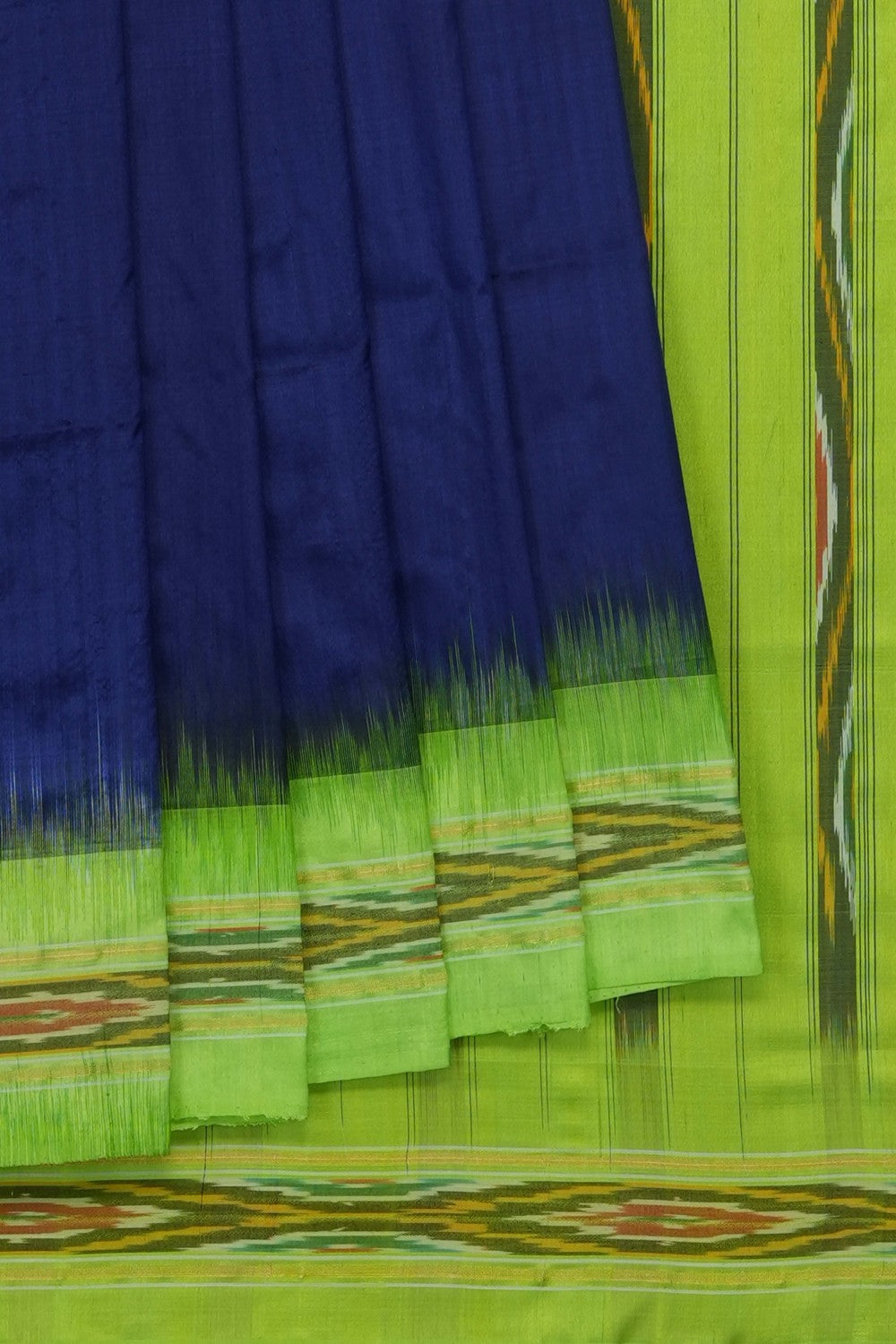 Image of Indigo Blue Pochampally Ikat Silk Saree