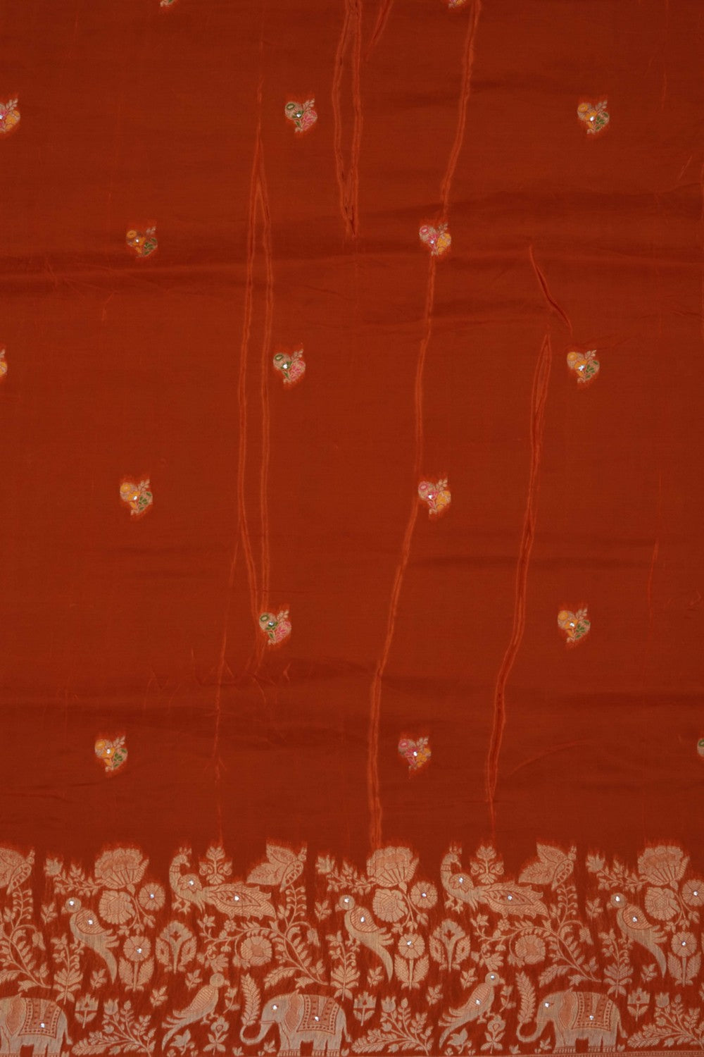 Image of Orange Embroidery Saree