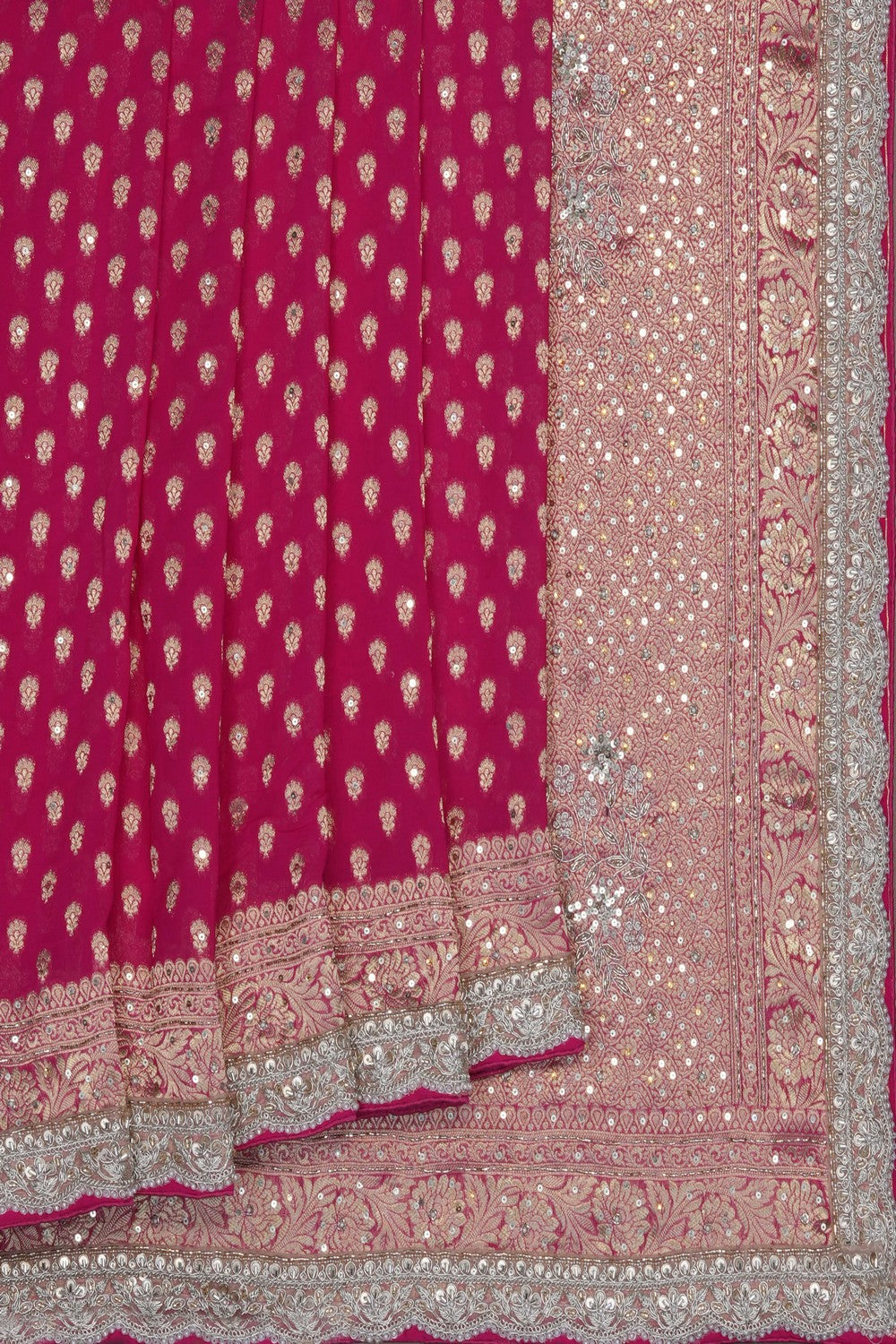 Image of Pink Embroidery Georgette Saree