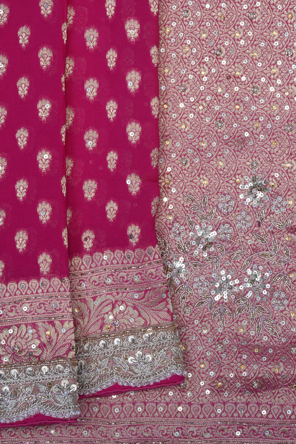 Image of Pink Embroidery Georgette Saree