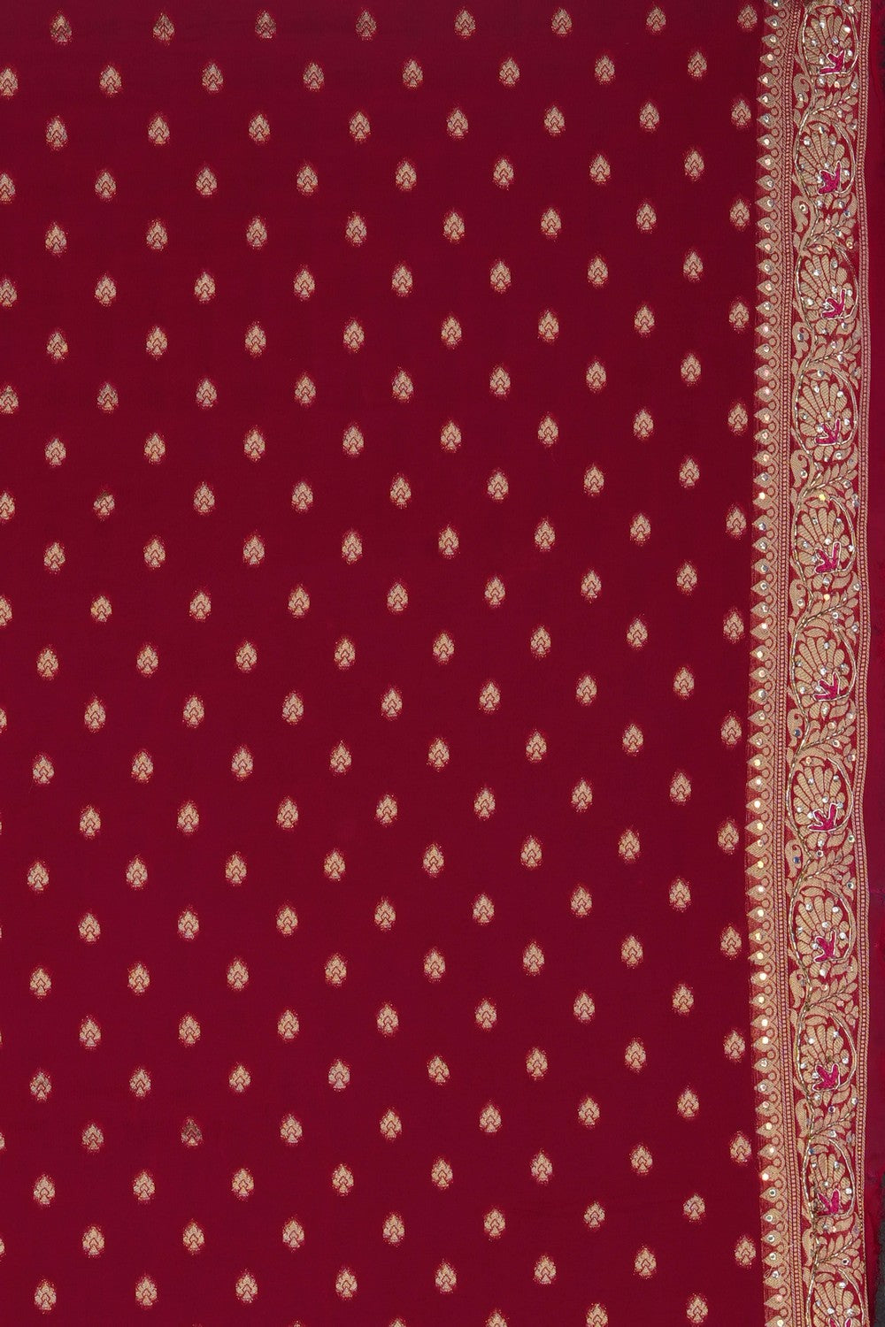 Image of Purple Embroidery Georgette Saree
