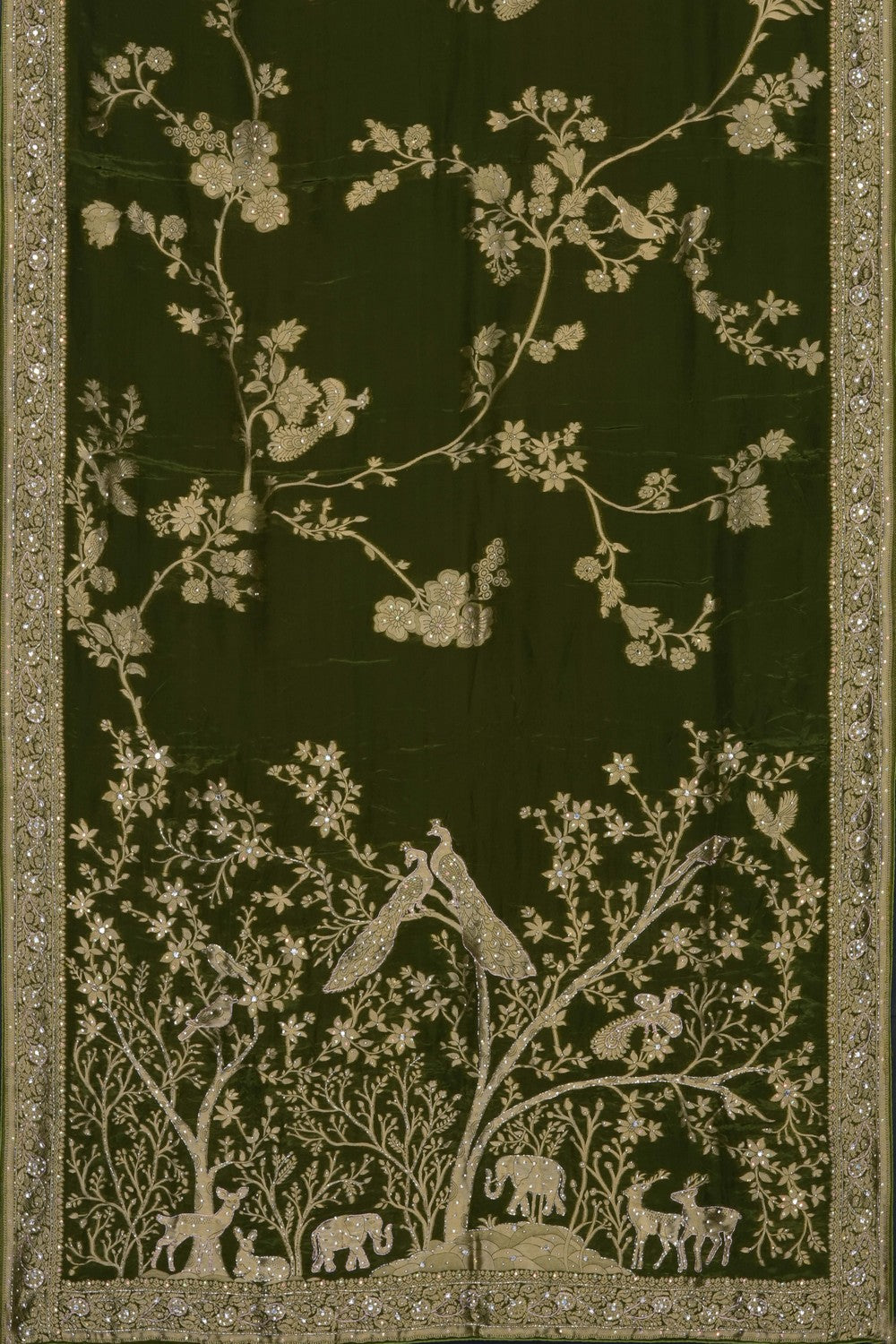 Image of Green Embroidery Silk Saree