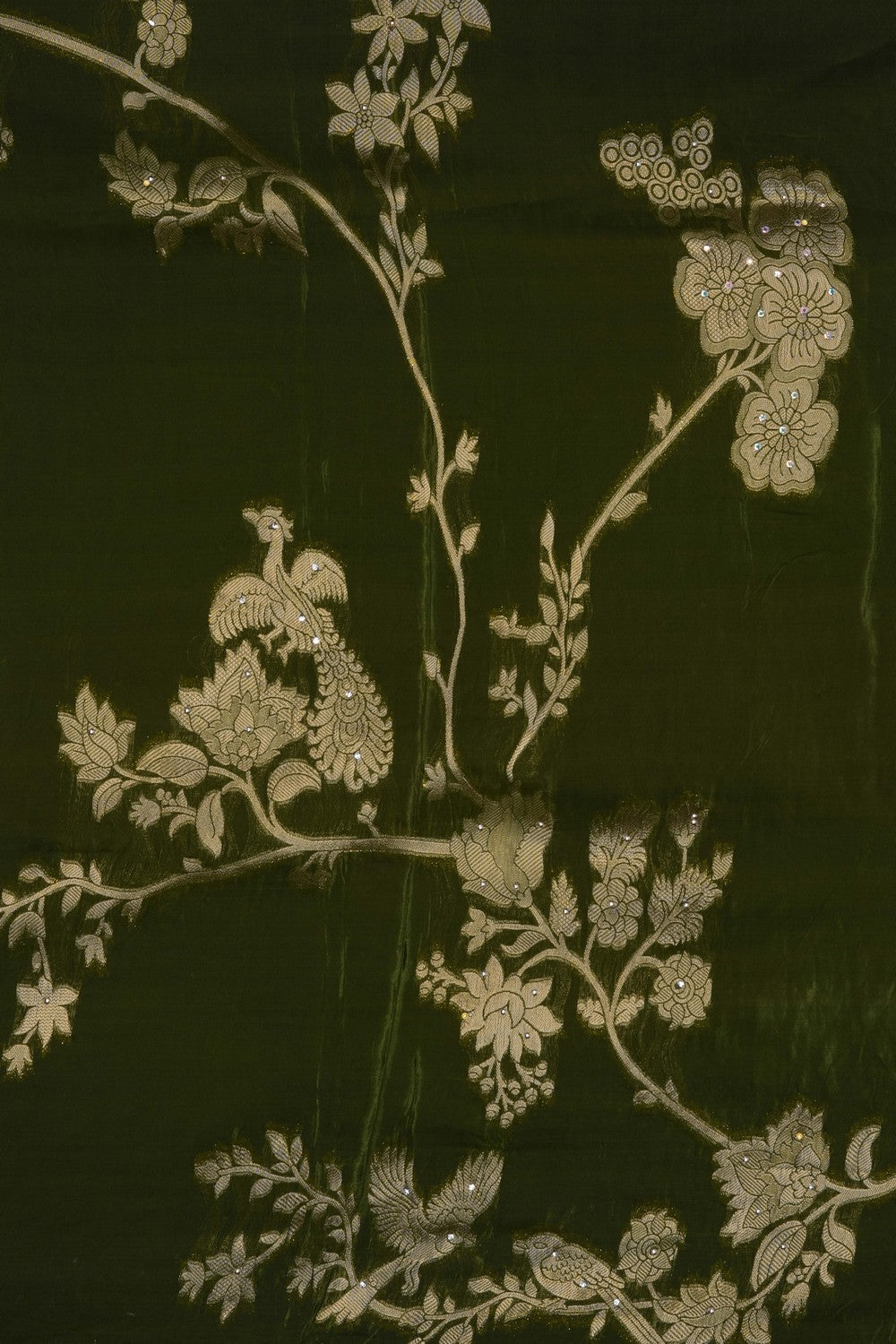 Image of Green Embroidery Silk Saree