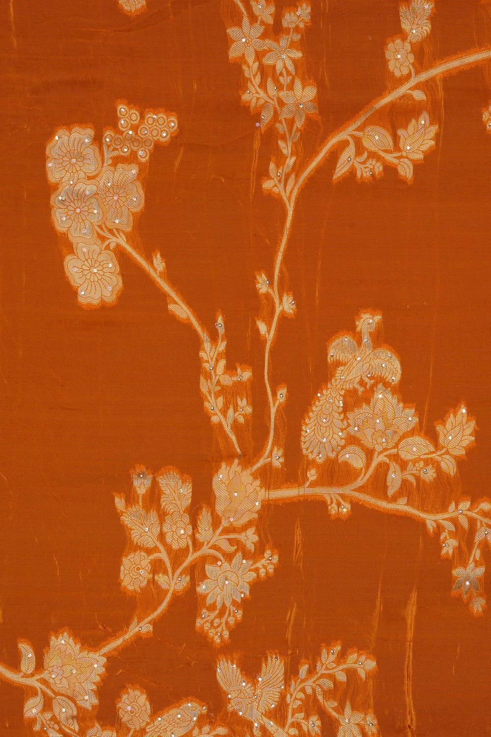 Image of Mustard Embroidery Silk Saree
