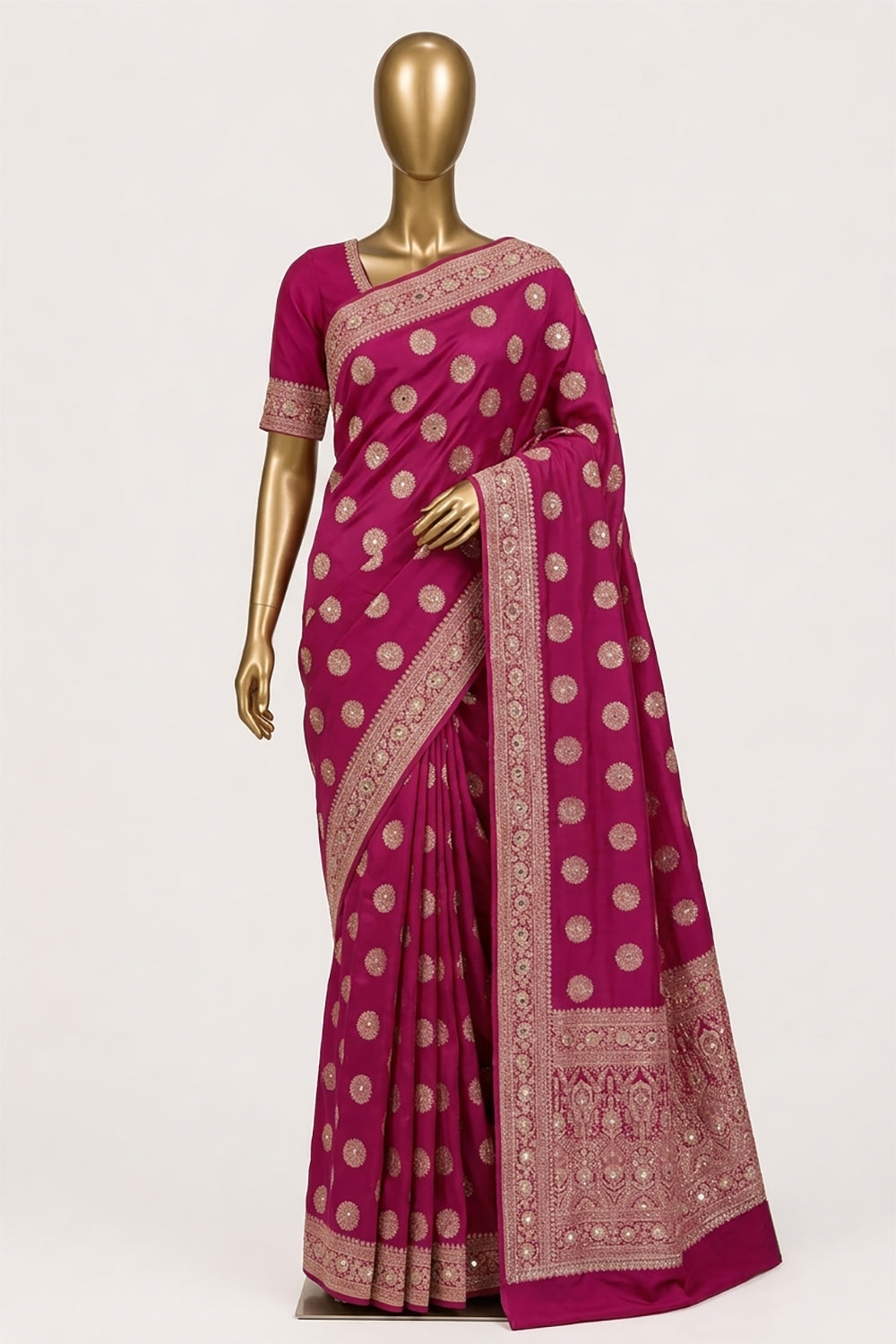 Image of Pink Embroidery Silk Saree
