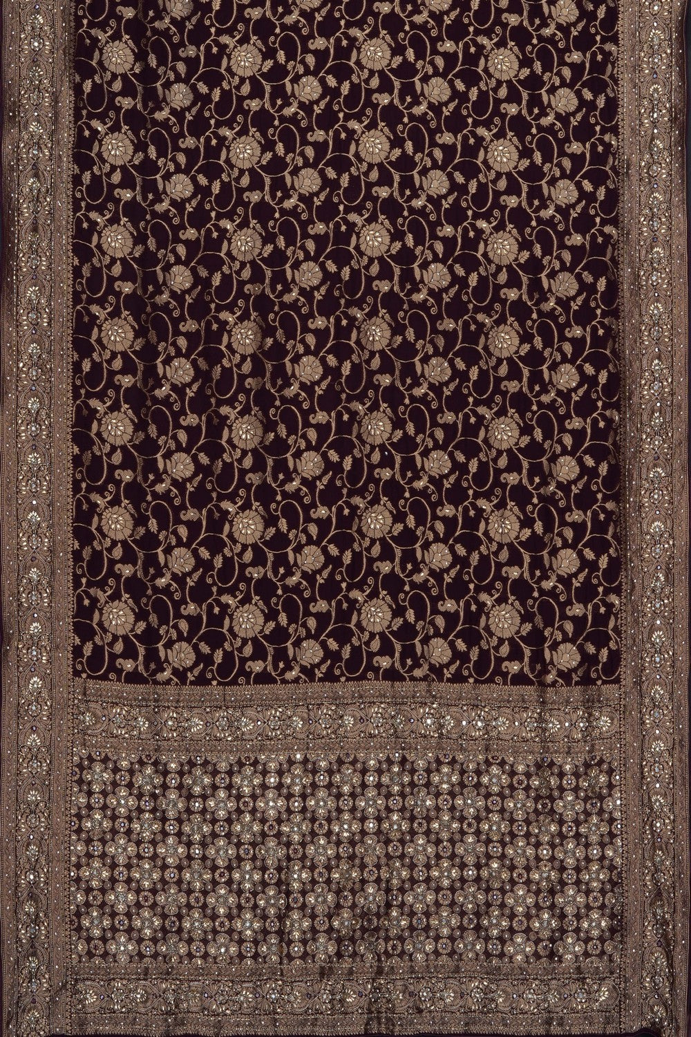 Image of Violet Embroidery Silk Saree