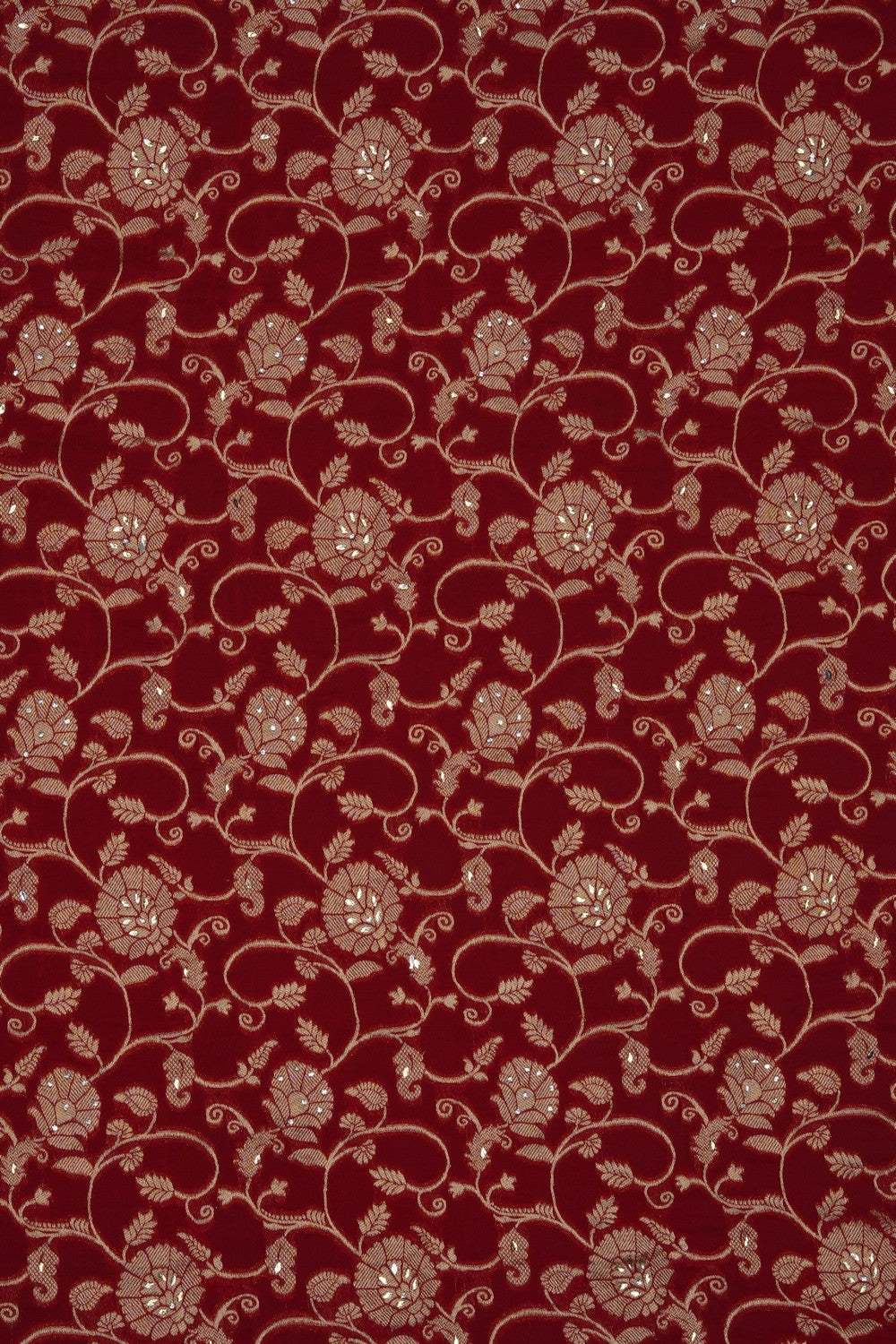 Image of Red Embroidery Silk Saree