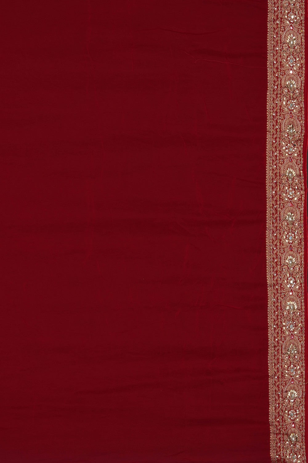 Image of Red Embroidery Silk Saree