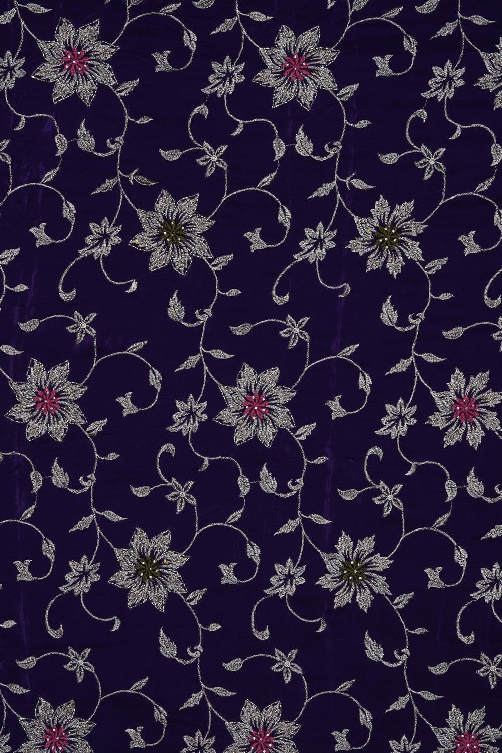 Image of Purple Embroidery Silk Saree
