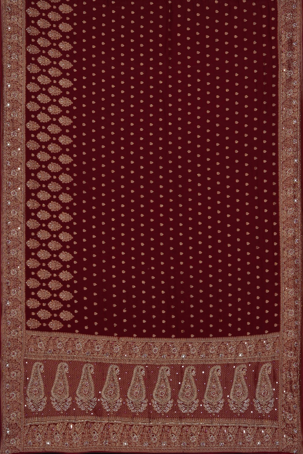 Image of Red Embroidery Georgette Saree