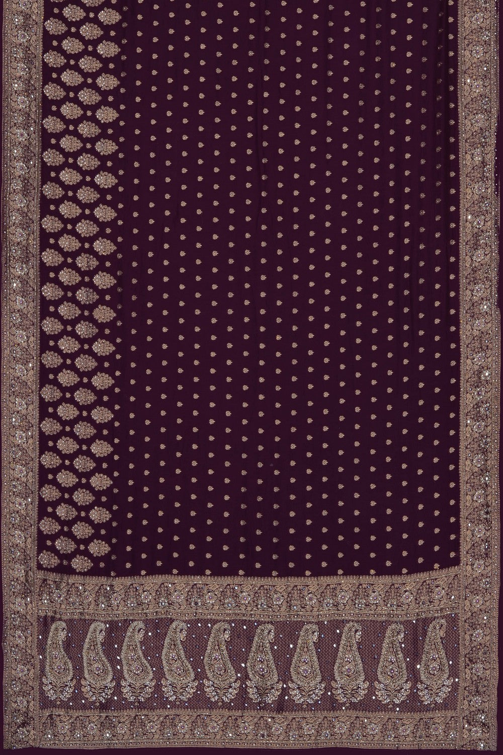 Image of Purple Embroidery Georgette Saree