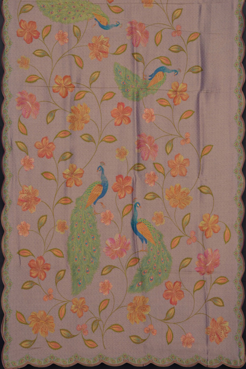Image of Lavender Brocade Silk Saree