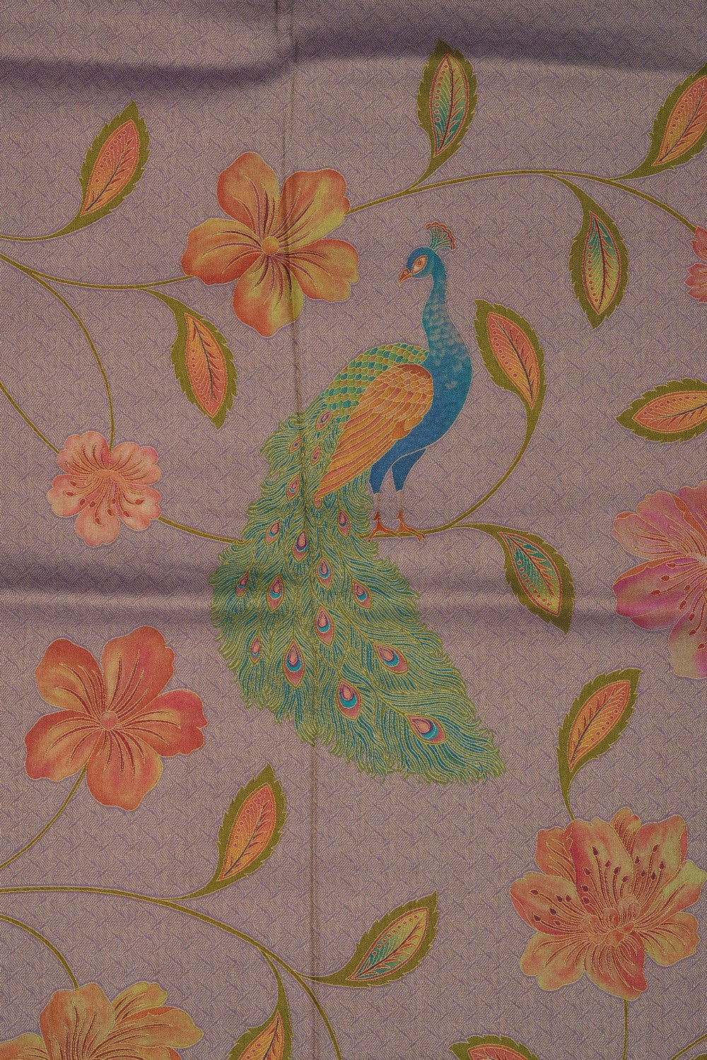 Image of Lavender Brocade Silk Saree