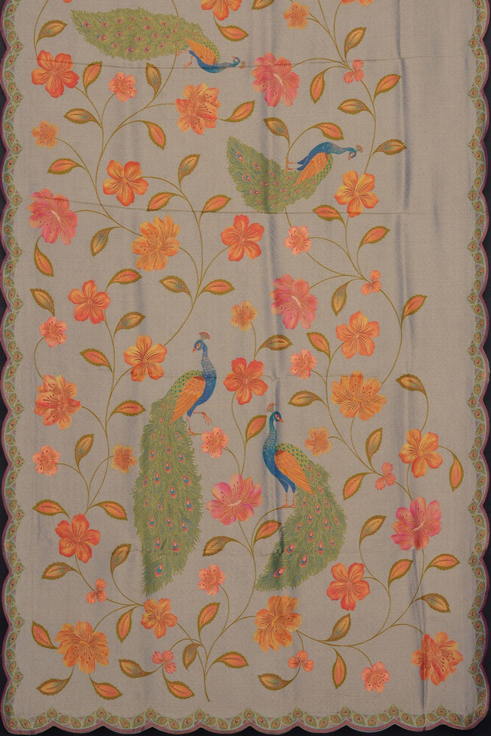 Image of Grey Brocade Silk Saree