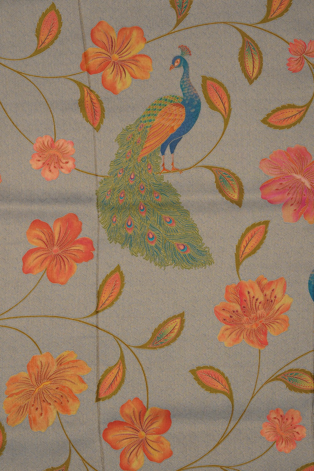 Image of Grey Brocade Silk Saree