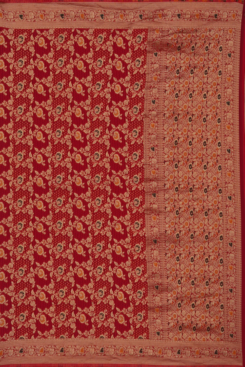 Image of Off-White Brocade Silk Saree