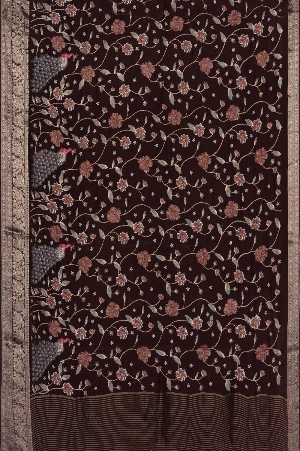 Image of Brown Embroidery Saree