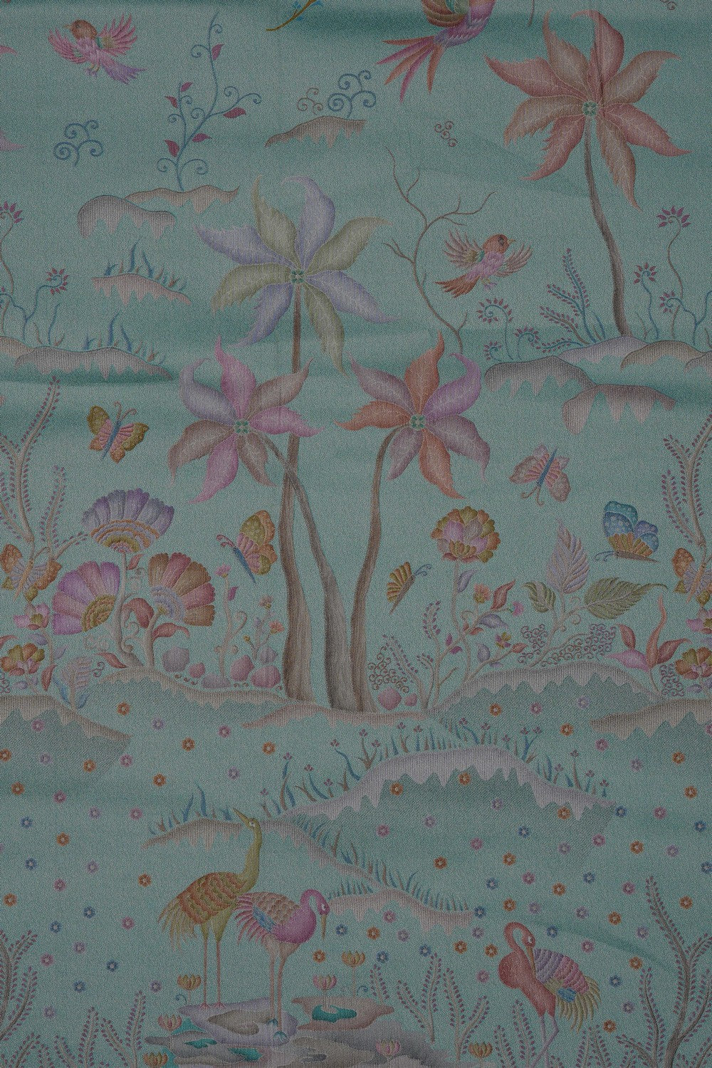 Image of Sea Blue Brocade Silk Saree