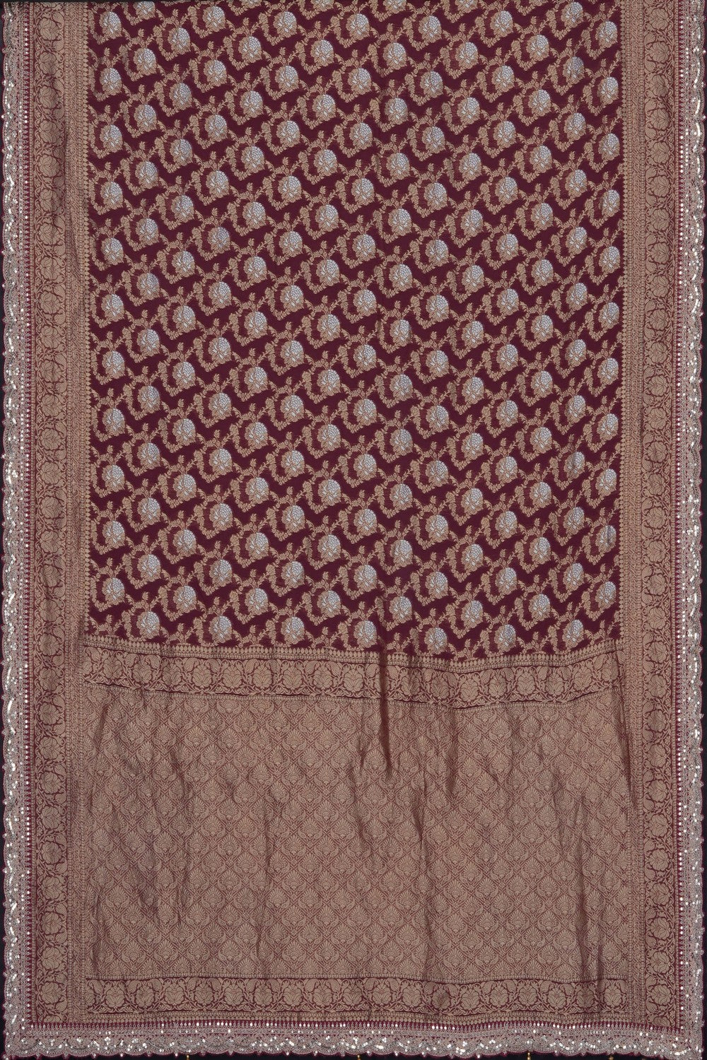 Image of Brown Embroidery Georgette Saree