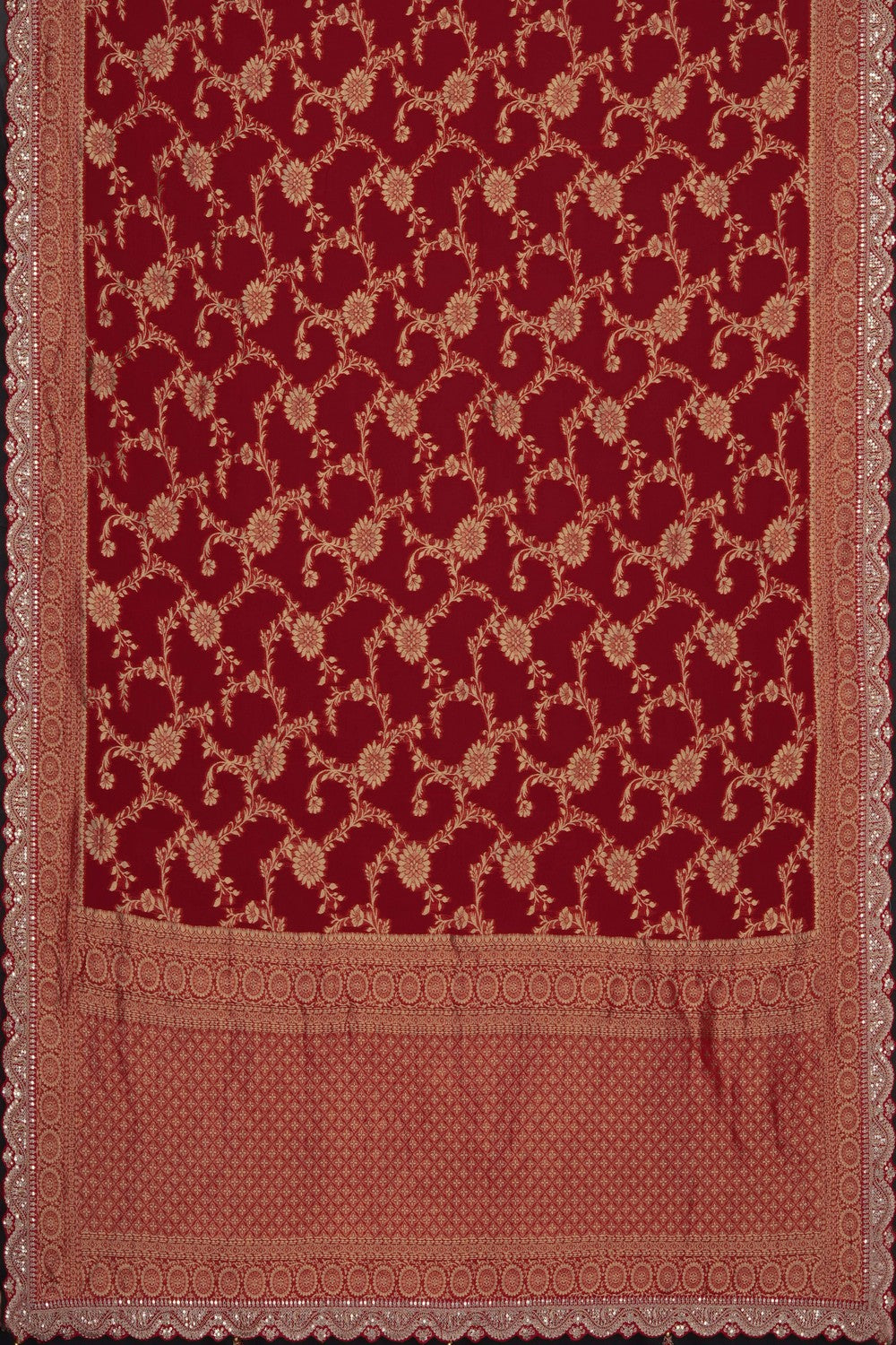 Image of Red Embroidery Georgette Saree