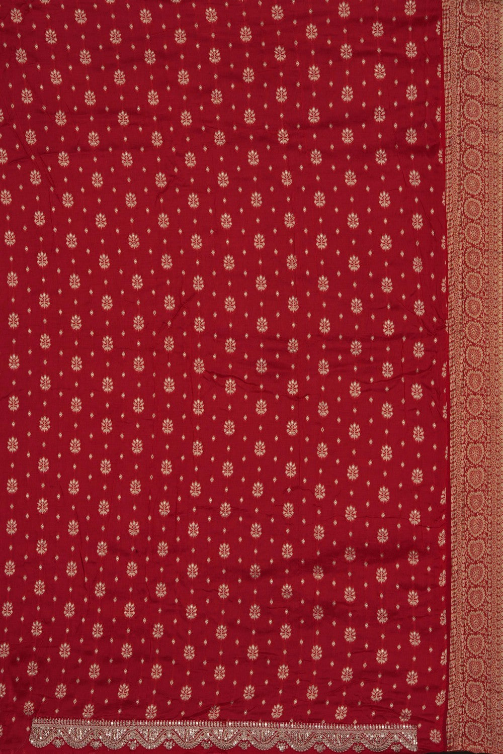 Image of Red Embroidery Georgette Saree