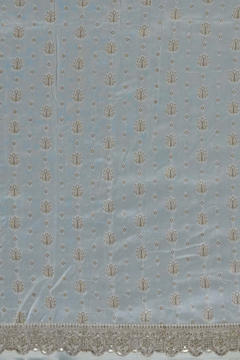 Image of Off-White Embroidery Saree