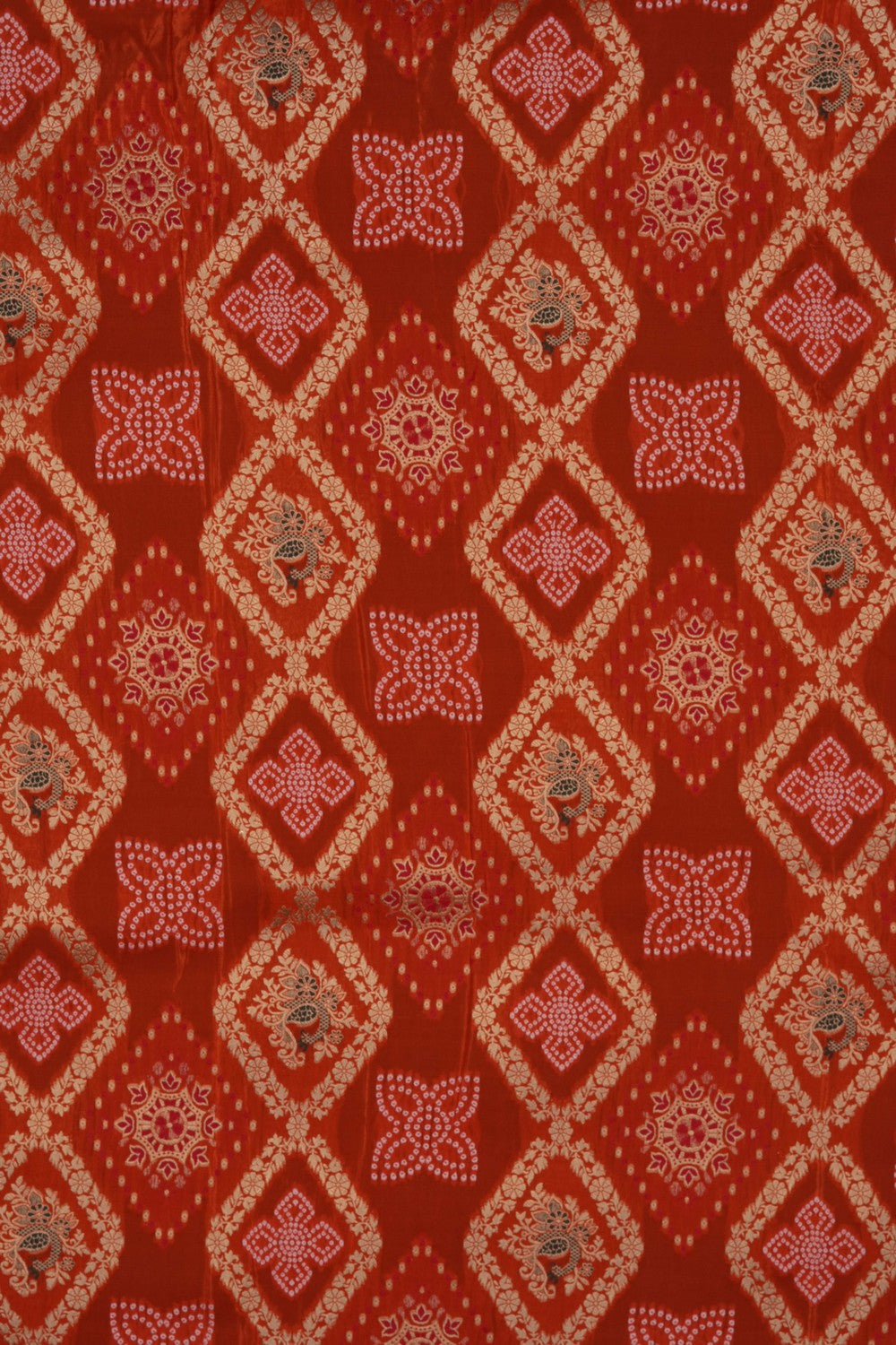 Image of Orange Brocade Silk Saree