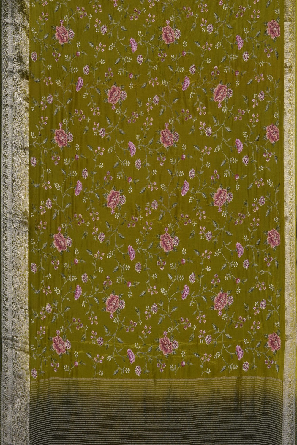 Image of Green Embroidery Saree