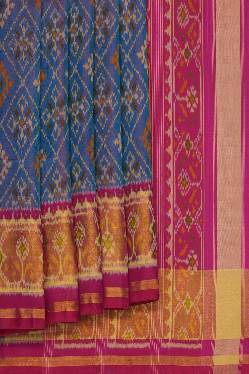 Image of Blue Rajkot Silk Saree