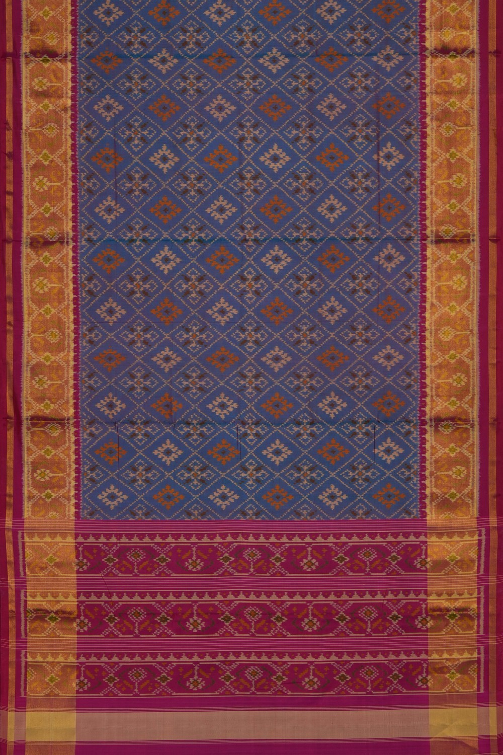 Image of Blue Rajkot Silk Saree