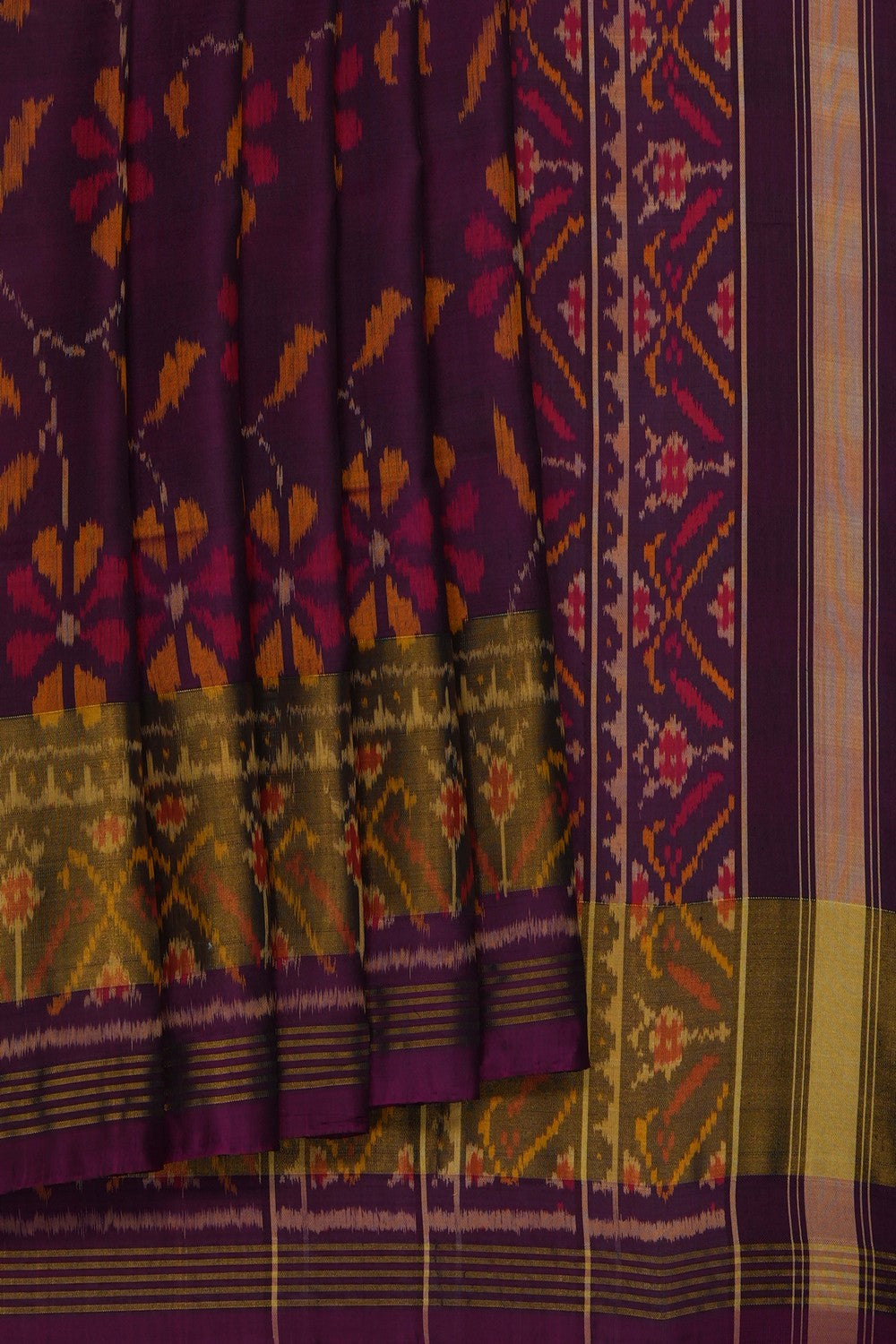Image of Maroon Rajkot Silk Saree