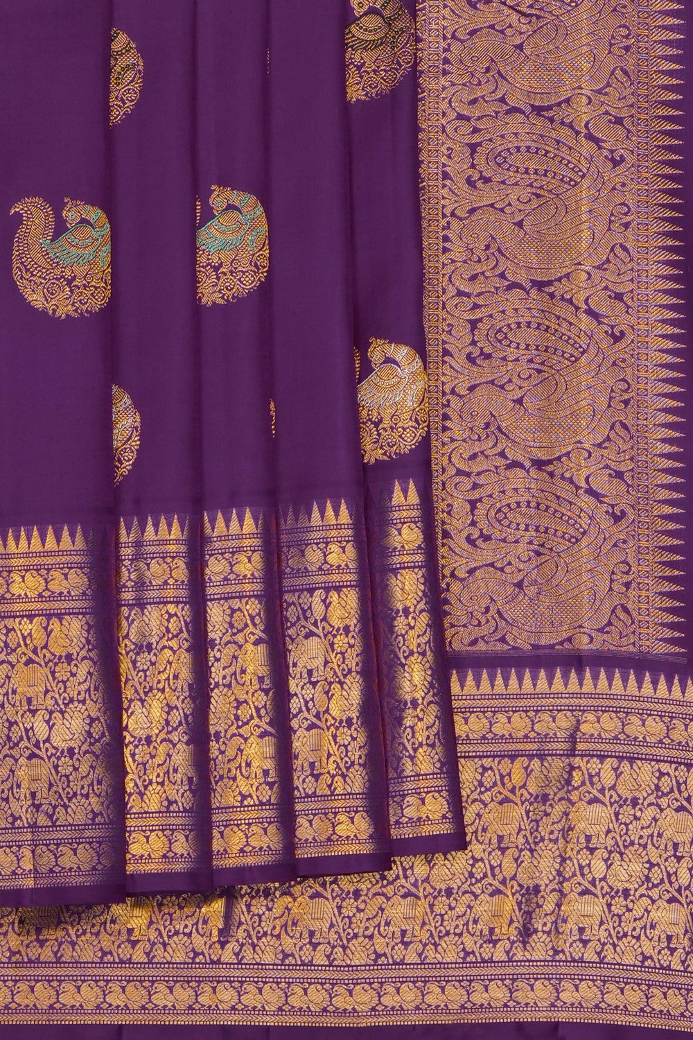 Image of Purple Kanchipattu Saree