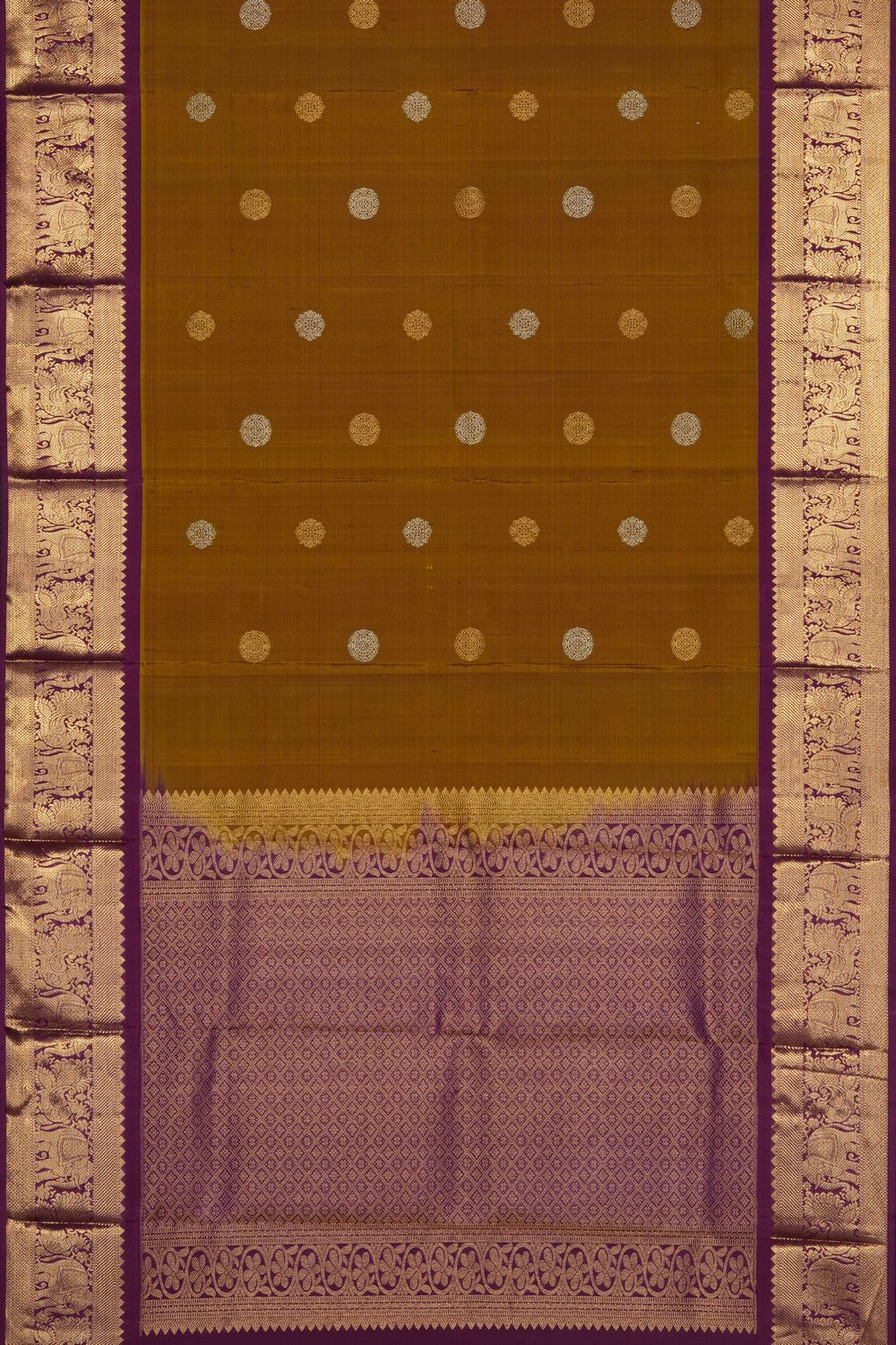 Image of Moss-Green Kanchipattu Dupatta