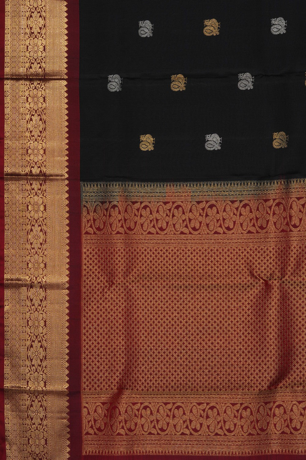 Image of Black Kanchipattu Dupatta