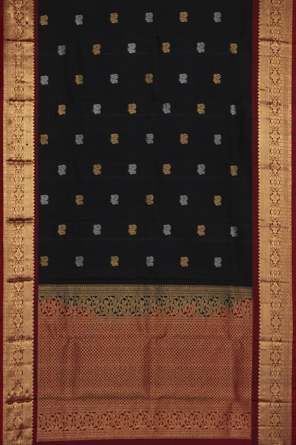 Image of Black Kanchipattu Dupatta