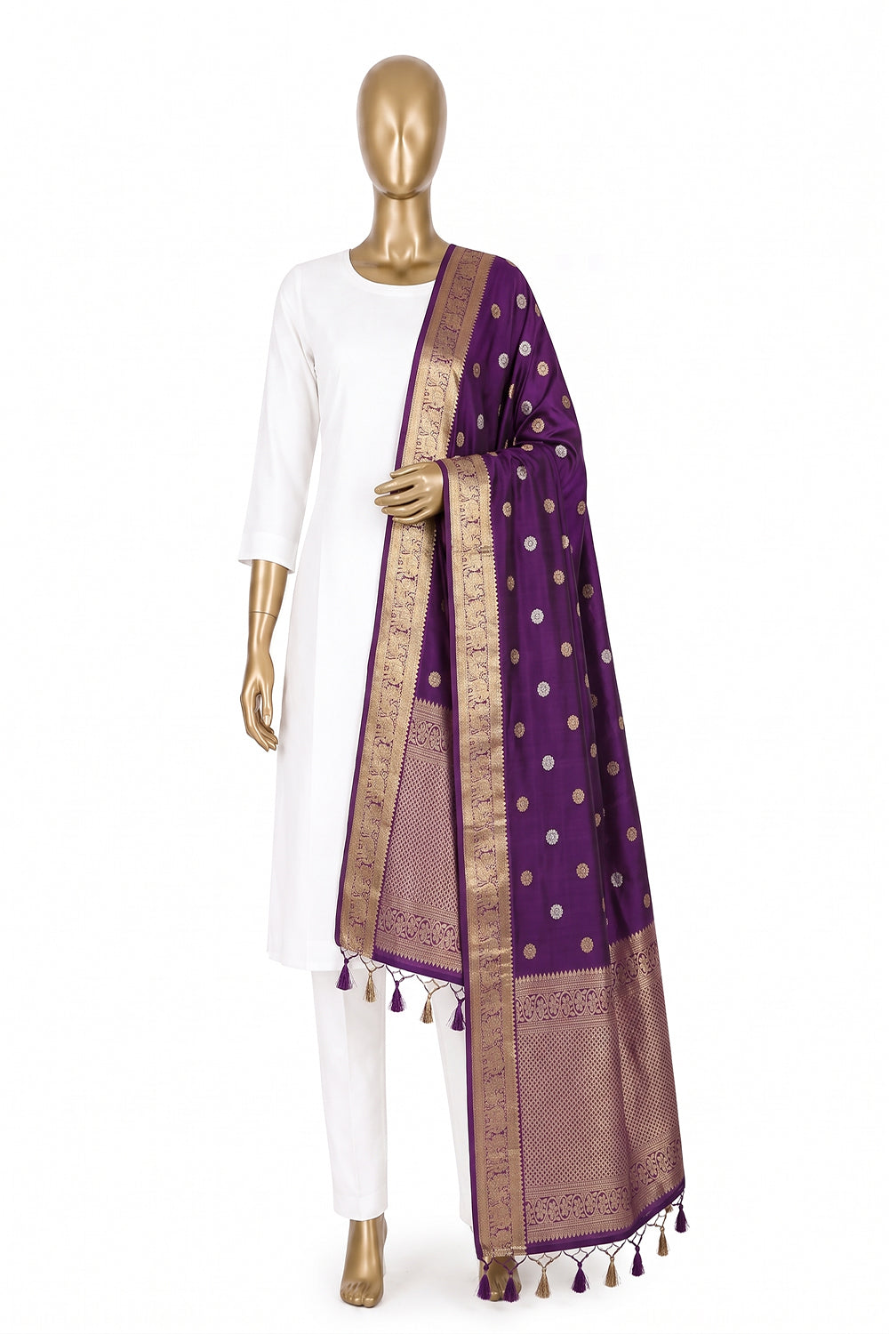 Image of Violet Kanchipattu Dupatta